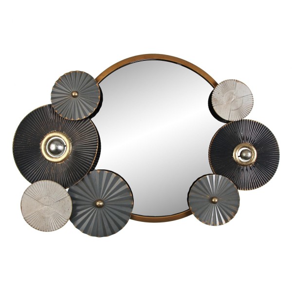 SQUARE MIRROR METAL CIRCLES 53x79cm