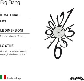 BIG BANG ARTI E MESTIERI WALL CLOCK 31x55CM