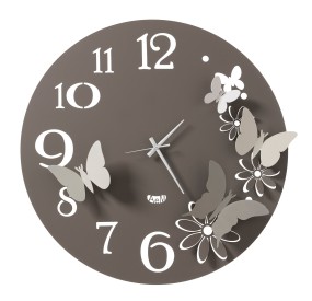 LARGE WALL CLOCK FLOWERS AND BUTTERFLIES ARTI E MESTIERI DIAM.60CM