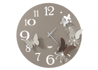 LARGE WALL CLOCK FLOWERS AND BUTTERFLIES ARTI E MESTIERI DIAM.60CM