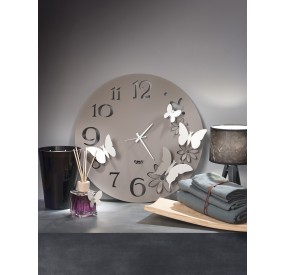 LARGE WALL CLOCK FLOWERS AND BUTTERFLIES ARTI E MESTIERI DIAM.60CM