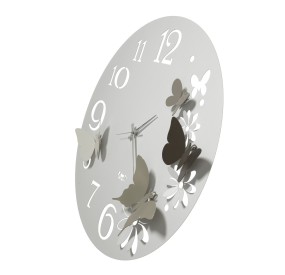 LARGE WALL CLOCK FLOWERS AND BUTTERFLIES ARTI E MESTIERI DIAM.60CM