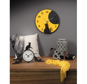 OROLOGIO PARETE MOON WHISKERS GATTI ARTI E MESTIERI DIAM.43CM