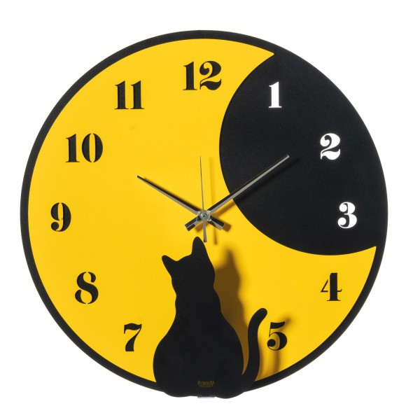 OROLOGIO PARETE MOON WHISKERS GATTI ARTI E MESTIERI DIAM.43CM