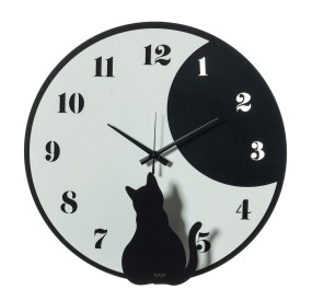 OROLOGIO PARETE MOON WHISKERS GATTI ARTI E MESTIERI DIAM.43CM