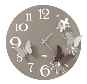 SMALL WALL CLOCK FLOWERS AND BUTTERFLIES ARTI E MESTIERI DIAM.45CM