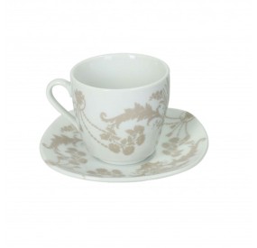 SET OF 2 BRANDANI DECORATED PORCELAIN COFFEE CUPS