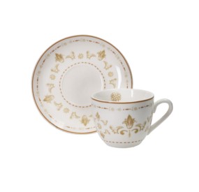 SET 2 TAZZINE CAFFE' EXCALIBUR NEW BON CHINA BRANDANI