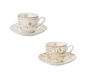 SET 2 TAZZINE CAFFE' EXCALIBUR NEW BON CHINA BRANDANI