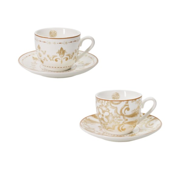 SET 2 TAZZINE CAFFE' EXCALIBUR NEW BON CHINA BRANDANI