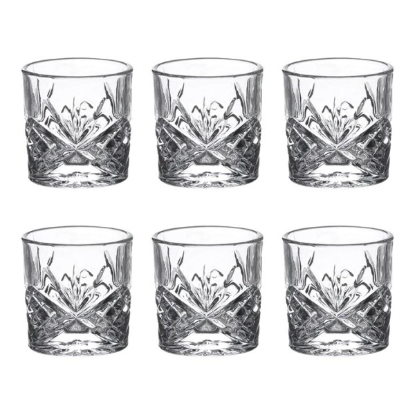 SET OF 6 BRANDANI ROCK&ROLL GLASS SHOTS GLASSES 70ml