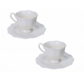 SET OF 2 BRANDANI QUEEN PORCELAIN COFFEE CUPS