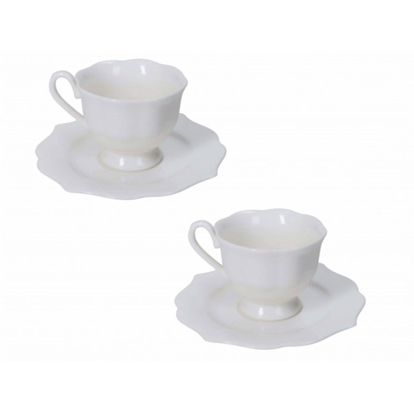 SET OF 2 BRANDANI QUEEN PORCELAIN COFFEE CUPS