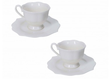 SET OF 2 BRANDANI QUEEN PORCELAIN COFFEE CUPS