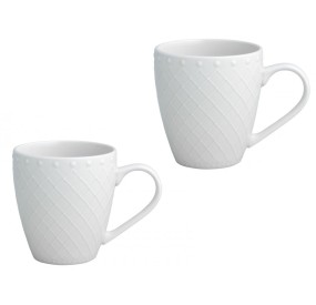 SET OF 2 BRANDANI PORCELAIN BURLESQUE MUGS