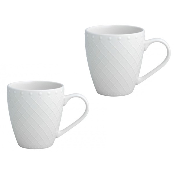 SET OF 2 BRANDANI PORCELAIN BURLESQUE MUGS