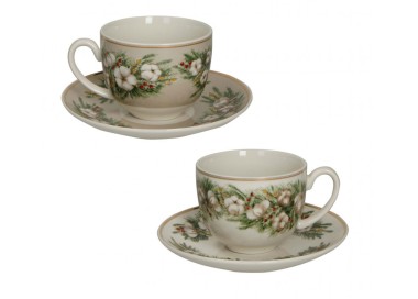 SET OF 2 BATUFFOLI BRANDANI PORCELAIN COFFEE CUPS