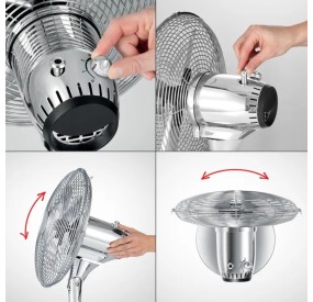 TESCOMA CHROME METAL TABLE FAN