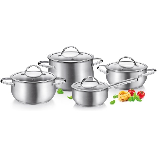 BATTERIA 4 PENTOLE LINEA HARMONY ACCIAIO INOX TESCOMA