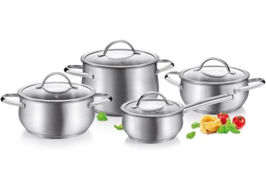 BATTERIA 4 PENTOLE LINEA HARMONY ACCIAIO INOX TESCOMA