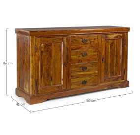 CHATEAUX ACACIA WOOD DRESSER 2 DOORS 150x45CM H86CM BIZZOTTO