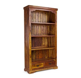 ACACIA WOOD BOOKCASE 4 SHELVES CHATEAUX 100x35CM H185CM BIZZOTTO