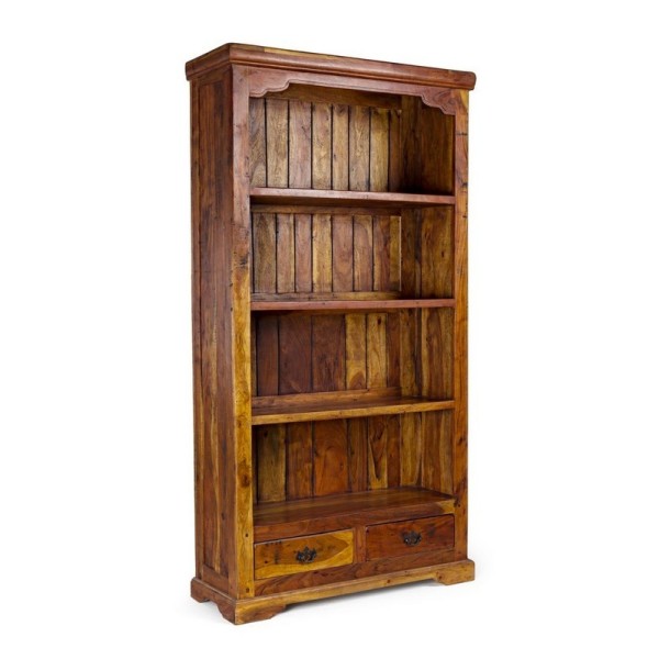 ACACIA WOOD BOOKCASE 4 SHELVES CHATEAUX 100x35CM H185CM BIZZOTTO