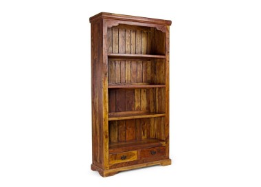 ACACIA WOOD BOOKCASE 4 SHELVES CHATEAUX 100x35CM H185CM BIZZOTTO