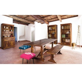 LIBRERIA IN LEGNO D'ACACIA 4 RIPIANI CHATEAUX 100x35CM H185CM BIZZOTTO