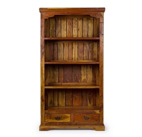 ACACIA WOOD BOOKCASE 4 SHELVES CHATEAUX 100x35CM H185CM BIZZOTTO