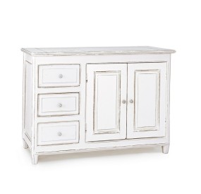 WHITE SIDEBOARD IN MANGO WOOD COLETTE 120x45 H85cm BIZZOTTO