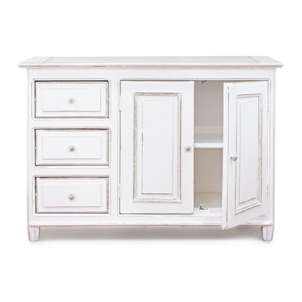 WHITE SIDEBOARD IN MANGO WOOD COLETTE 120x45 H85cm BIZZOTTO