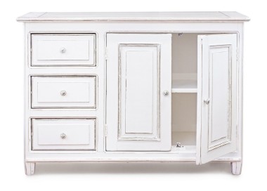 WHITE SIDEBOARD IN MANGO WOOD COLETTE 120x45 H85cm BIZZOTTO