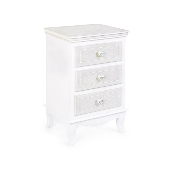 CHARLENE CHEST OF 3 DRAWERS WHITE WOOD BIZZOTTO 40x68