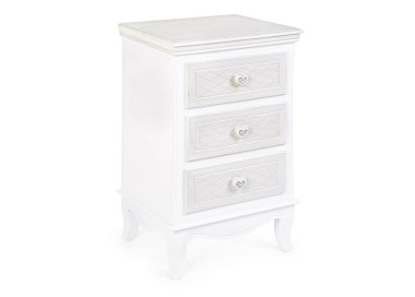 CHARLENE CHEST OF 3 DRAWERS WHITE WOOD BIZZOTTO 40x68