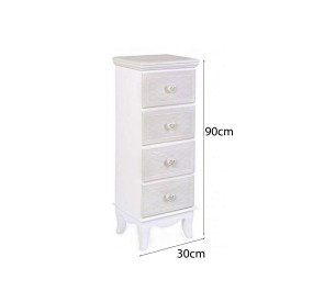 CHARLENE CHEST OF 4 DRAWERS WHITE WOOD BIZZOTTO 30x90