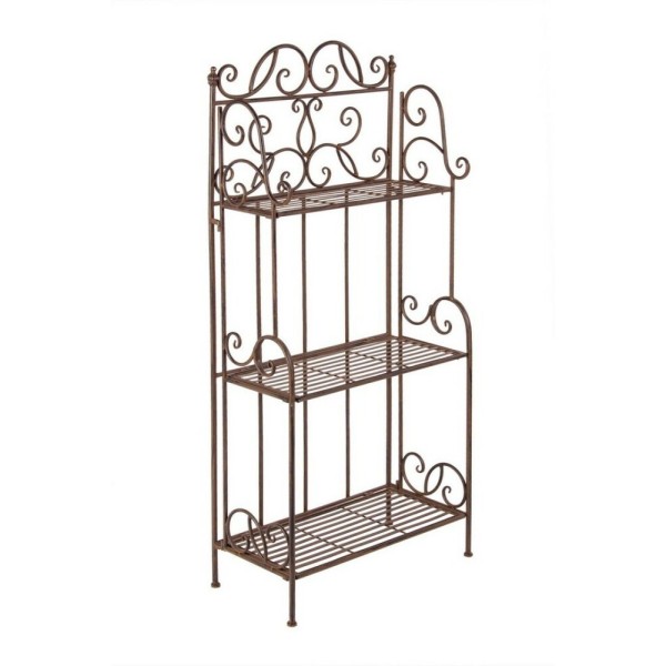 BIZZOTTO MELANIE FOLDING BOOKCASE SHELVING BROWN METAL