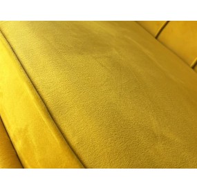 DIVANO CONCHIGLIA GIALLO VELLUTO CON GAMBE ORO METAL BRANDANI