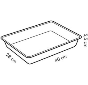 TEGLIA LASAGNERA \ DOLCI \ ARROSTI 40X28CM ACCIAIO ANTIADERENTE TESCOMA