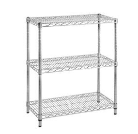 LUX CHROME SHELVING BOOKCASE 3 STAINLESS STEEL SHELVES BIZZOTTO