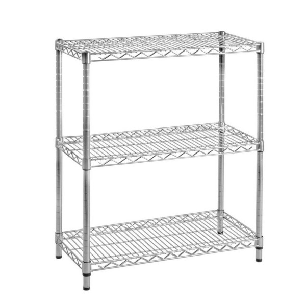 LUX CHROME SHELVING BOOKCASE 3 STAINLESS STEEL SHELVES BIZZOTTO