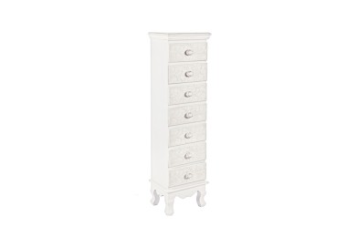 CASSETTIERA CLORINNE 7 CASSETTI LEGNO BIANCO BIZZOTTO 29x113cm