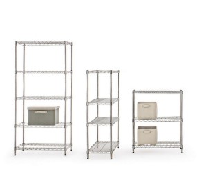 LUX CHROME SHELVING BOOKCASE 3 STAINLESS STEEL SHELVES BIZZOTTO