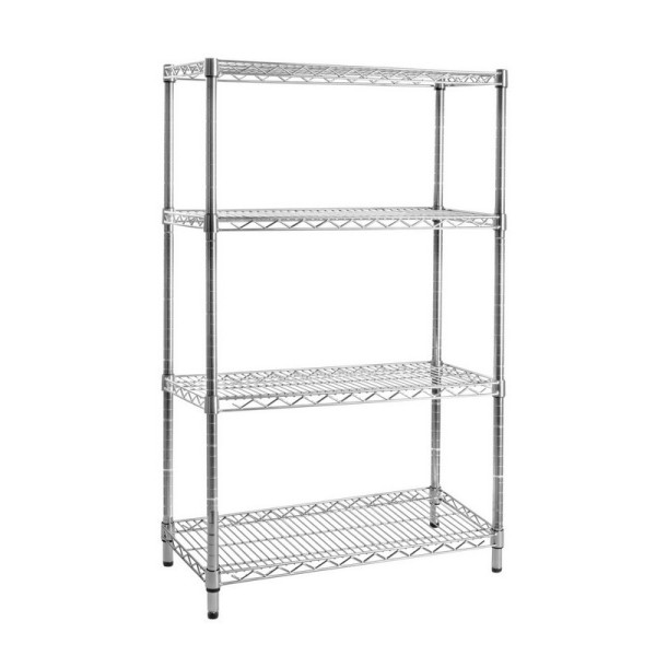 LUX CHROME SHELVING BOOKCASE 4 SHELVES STAINLESS STEEL BIZZOTTO