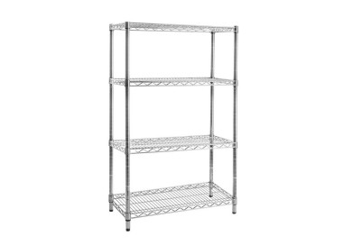 LUX CHROME SHELVING BOOKCASE 4 SHELVES STAINLESS STEEL BIZZOTTO