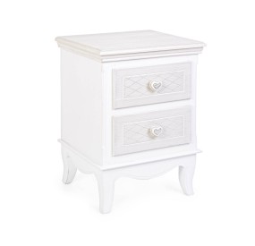 CHARLENE DRAWER CHEST OF 2 DRAWERS WHITE WOOD BIZZOTTO