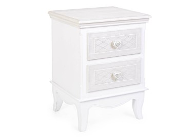 CHARLENE DRAWER CHEST OF 2 DRAWERS WHITE WOOD BIZZOTTO