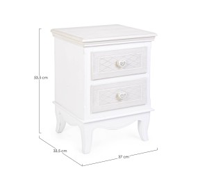 CHARLENE DRAWER CHEST OF 2 DRAWERS WHITE WOOD BIZZOTTO