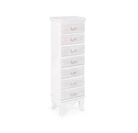 CHARLENE 7 DRAWER CHEST OF BIZZOTTO WHITE WOOD