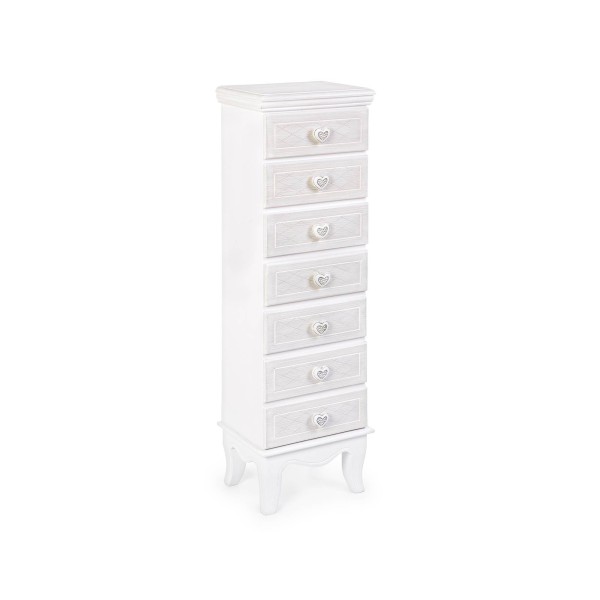 CHARLENE 7 DRAWER CHEST OF BIZZOTTO WHITE WOOD